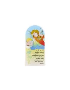 Cuadro madera14,5x28cm angel con farol