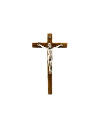Cruz nogal cristo plateado 4281 40cm