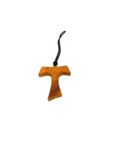 Cruz tau cordon madera olivo 3x2,5cm