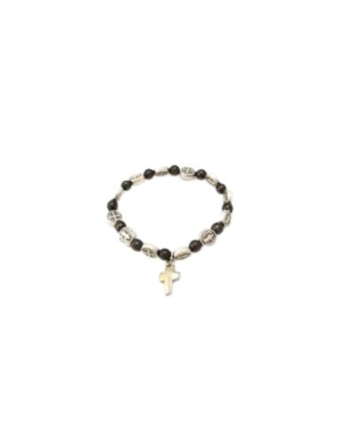 Brazalete hematite s.benito c/cruz