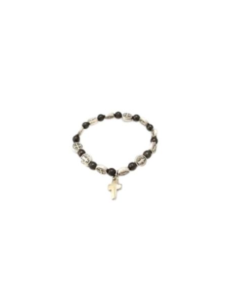 Brazalete hematite s.benito c/cruz