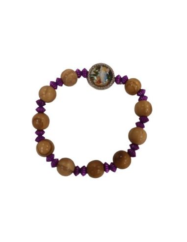 Brazalete Infantil Olivo Metal Rosa Angel Guarda