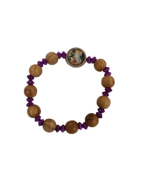 Brazalete Infantil Olivo Metal Rosa Angel Guarda