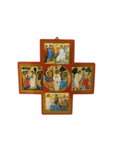 Icono cruz aparicion resucitado 30 x 30