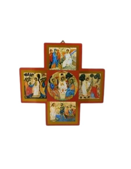 Icono cruz aparicion resucitado 30 x 30