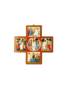 Icono cruz aparicion resucitado 15 x 15