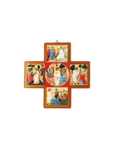 Icono cruz aparicion resucitado 15 x 15
