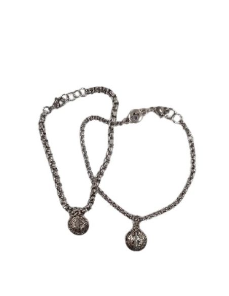 Pulsera cadena acero baño plata san benito