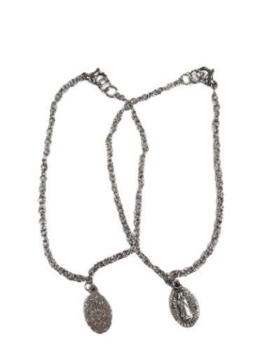 Pulsera cadena acero baño plata virgen guadalupe