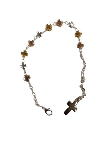 Pulsera metal cruces multicolor c/ cruz