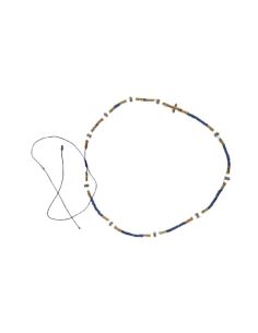 Collar rosario dorado azul