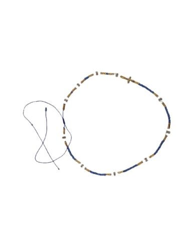 Collar rosario dorado azul