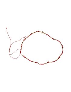 Collar rosario dorado rojo