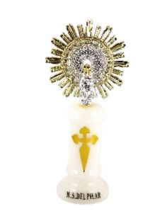 Virgen del pilar metal/alabastro/plastico 11,5cm