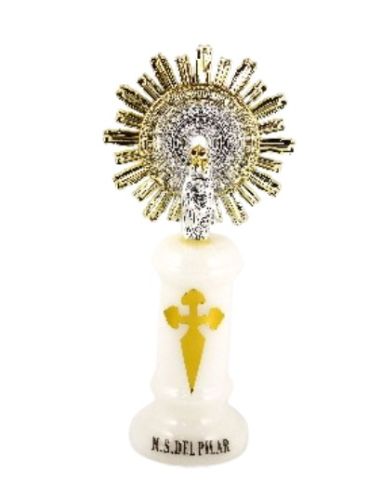 Virgen del pilar metal/alabastro/plastico 11,5cm