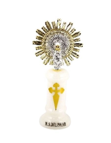 Virgen del pilar metal/alabastro/plastico 11,5cm