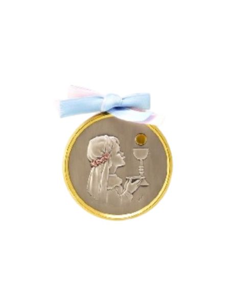 Med. cuna plata/dorada 7cm lazo cominion niña