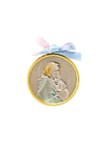 Med. cuna plata/dorada 7cm lazo ferruzzi 2201
