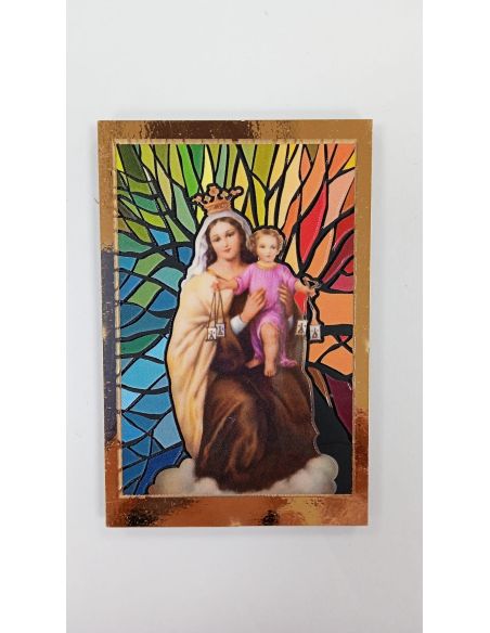 Imán madera 3mm 5,3x8cm mosaico virgen del carmen