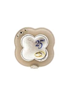 Repie cristal plata 8,5x9cm bodas de plata