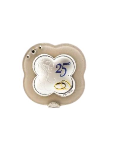 Repie cristal plata 8,5x9cm bodas de plata