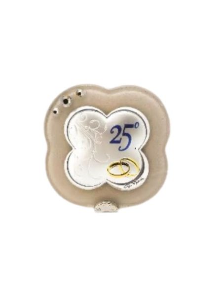 Repie cristal plata 8,5x9cm bodas de plata