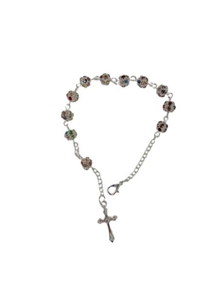 Pulsera cristal strass 6mm multiculor