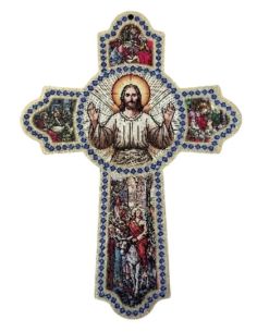 Cruz de la acogida madera relieve 35x60cm