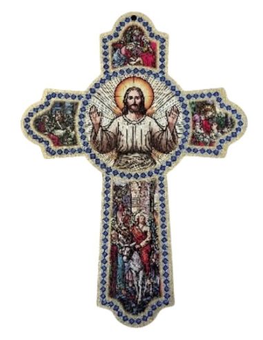 Cruz de la acogida madera relieve 35x60cm