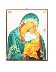 Icono virgen azul monastyrski 11,2x14,3