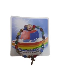 Brazalete Cristal Metal Cruz Amistad Carmen
