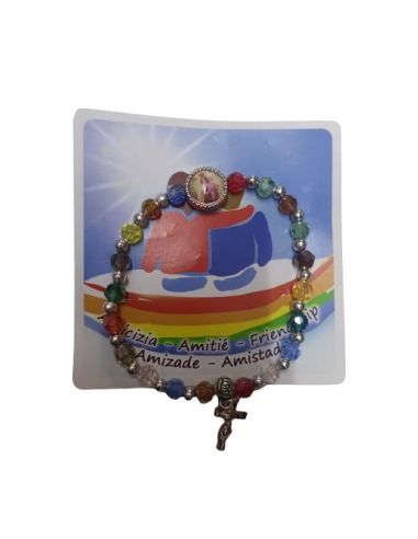 Brazalete Cristal Metal Cruz Amistad Carmen