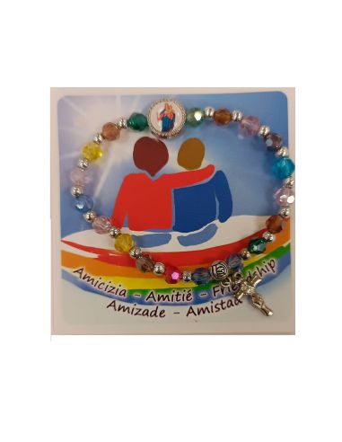 Brazalete Cristal Metal Cruz Amistad Auxiliadora