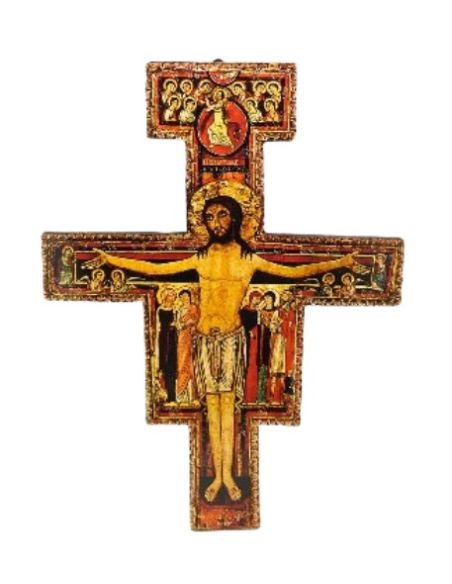 Cruz madera san damian 18x13,5cm