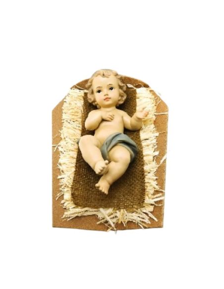 Niño resina con cuna 21,5x27,5 - 11x20cm pb13920 (6)