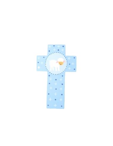 Cruz cordero 12cm azul 480