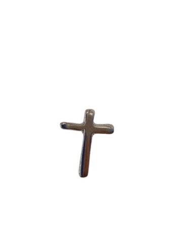 Pin plateado cruz metal pulido10x15mm