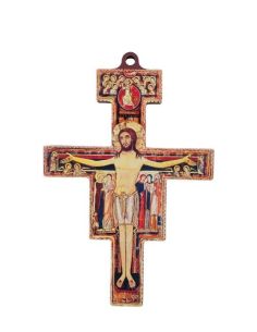 Cruz madera san damián 12,3x18,4cm x 6mm
