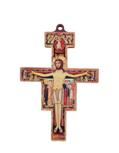 Cruz madera san damián 12,3x18,4cm x 6mm