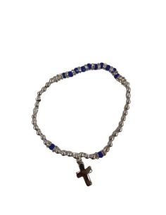 Brazalete Mtal Cristales 4X3 Strass Azul