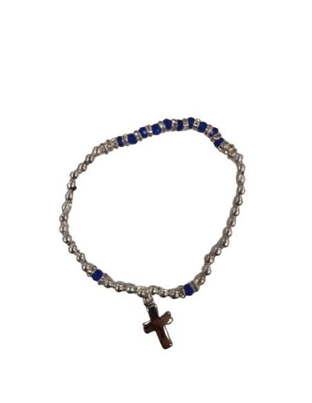 Brazalete Mtal Cristales 4X3 Strass Azul