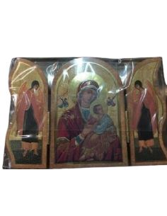 Triptico madera oro 6x9cm perpetuo socorro 572-161