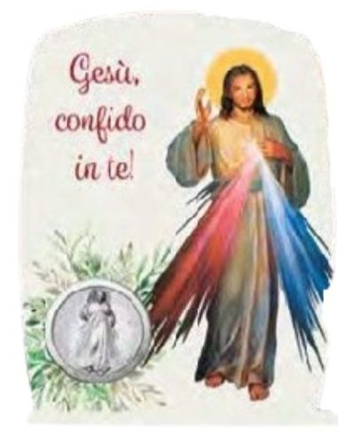 Repie medalla metal metracrilato 8,5x11,5cm jesus misericordioso