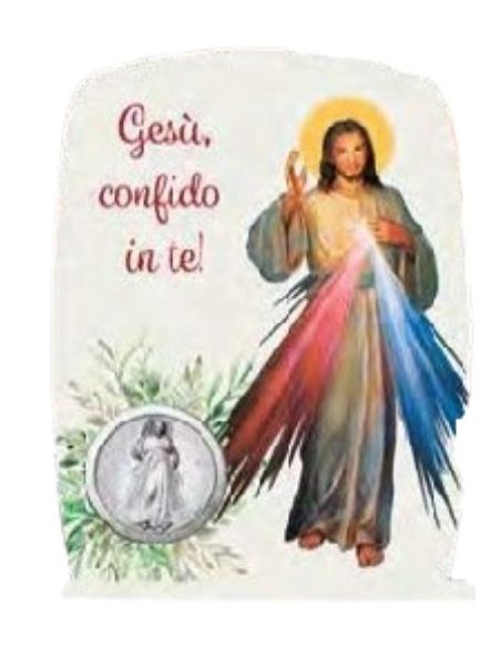 Repie medalla metal metracrilato 8,5x11,5cm jesus misericordioso