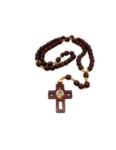 Rosario madera cruz foto padre pio