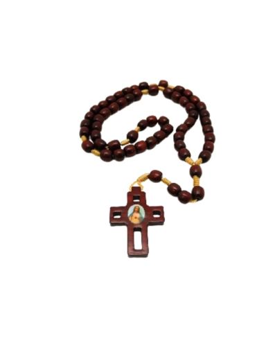 Rosario madera cruz foto padre pio