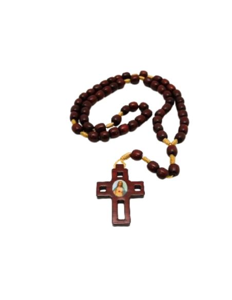 Rosario madera cruz foto padre pio