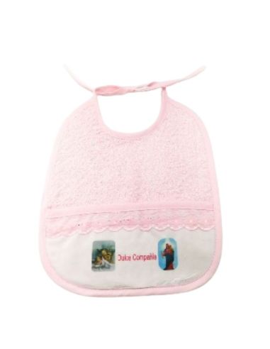 Babero angel guarda-maria auxiliadora rosa
