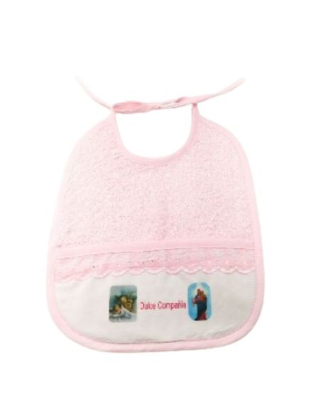 Babero angel guarda-maria auxiliadora rosa