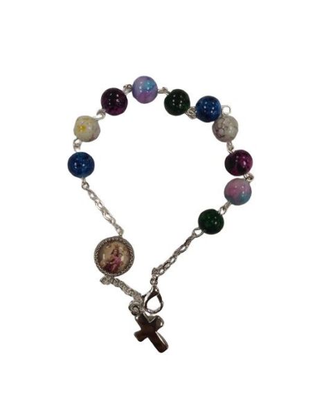 Pulsera Piedras 8Mm Colores Fantasía V. Del Carmen